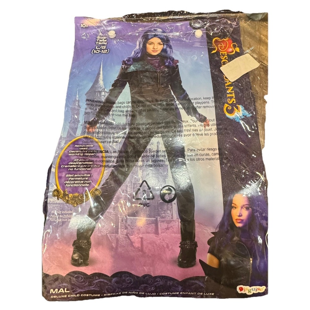Disney Descendants 3 Mal‎ Deluxe Child Costume Size L 10–12 Purple Jacket Pants